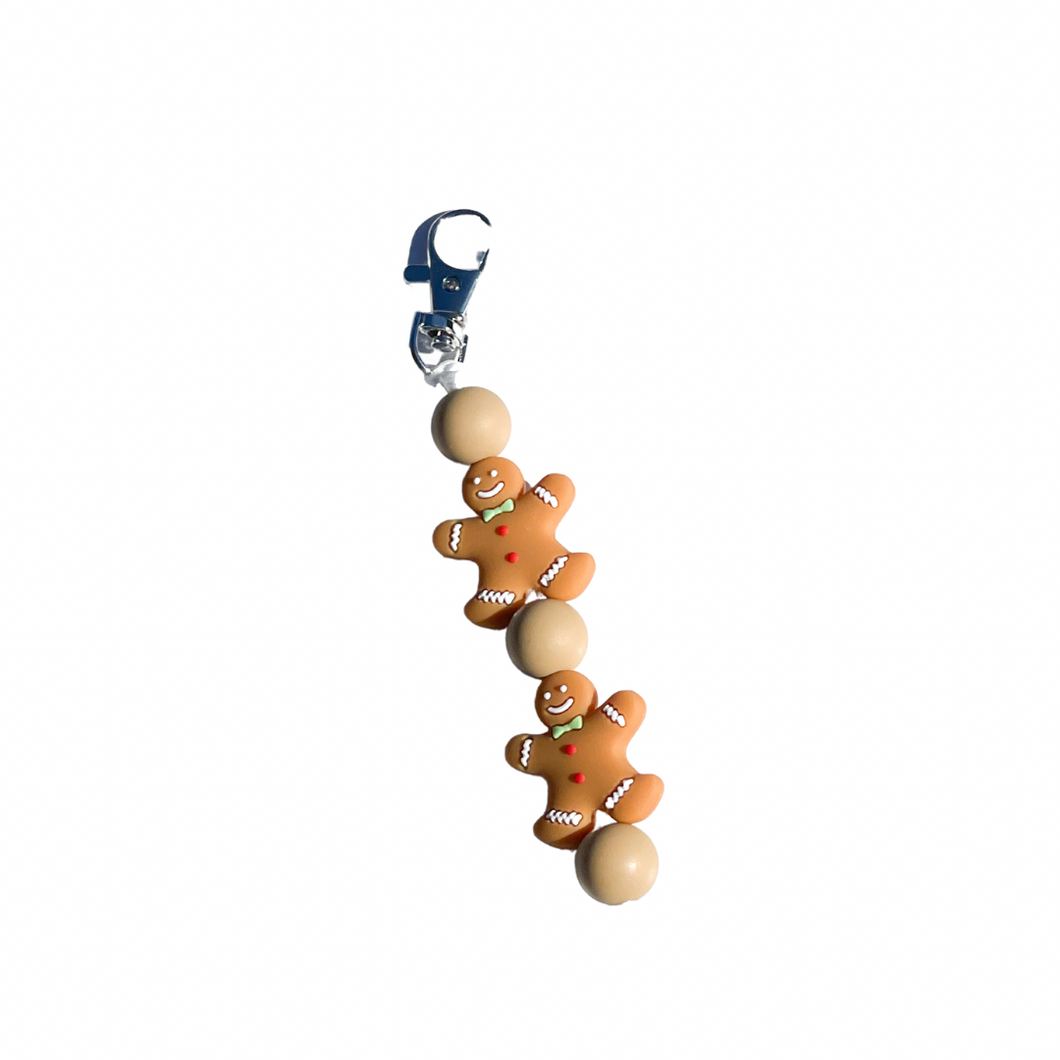 Gingerbread-Person Fidget Keychain